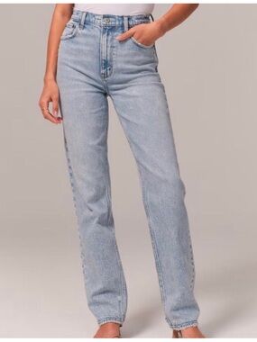 Abercrombie & Fitch Curve Love The 90s Straight Ultra High Rise Jeans Sz 30/10L